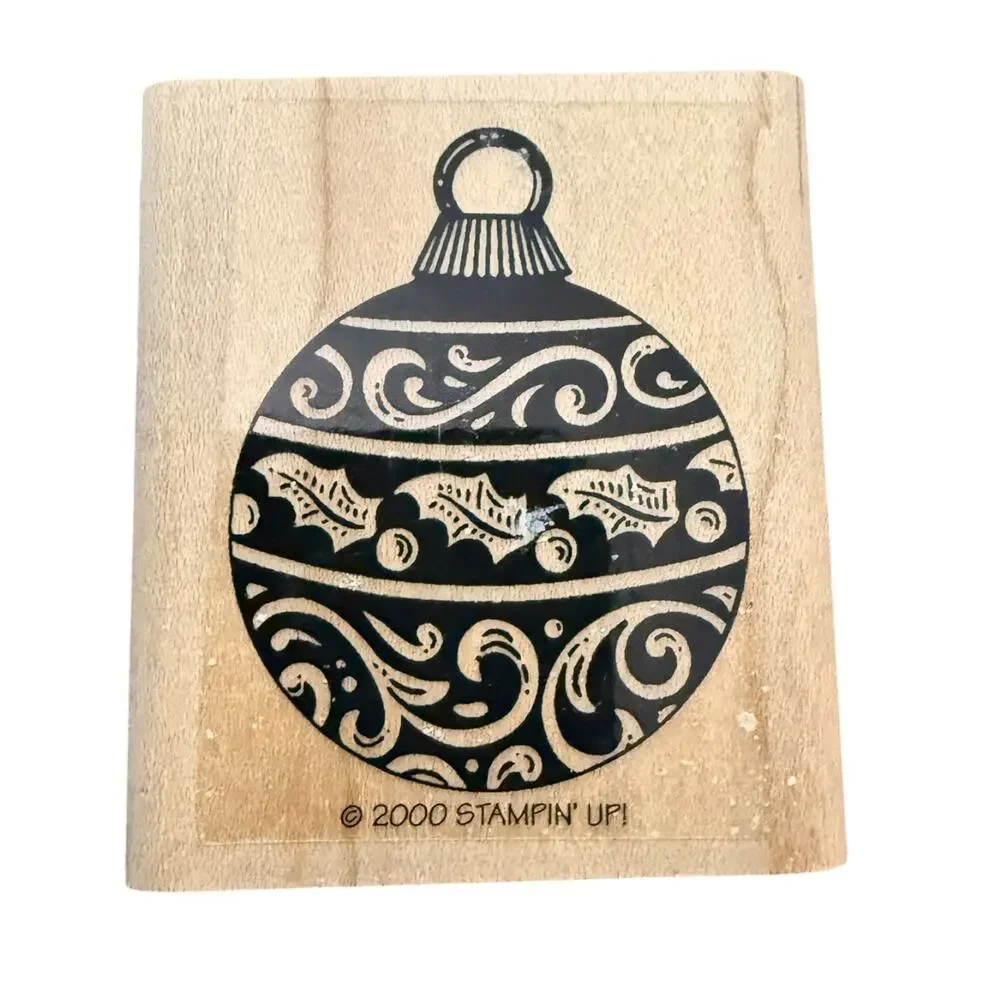 Stampin’ Up Vintage 2000 Christmas Tree Ornament Rubber Stamp